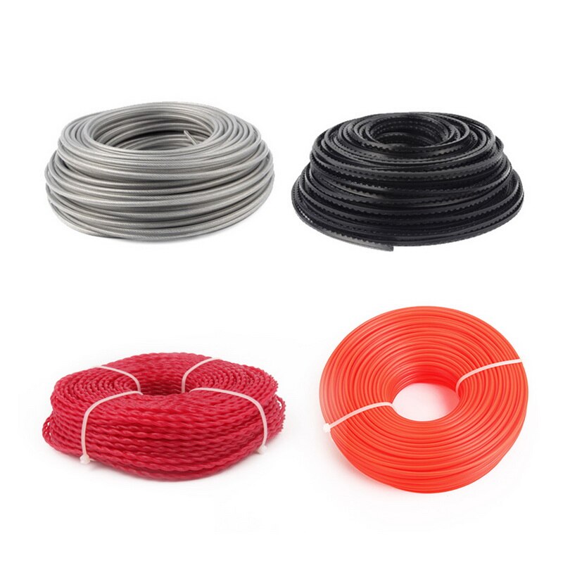 Nylon gressklipper snor trimmer line tau hage utendørs elektrisk verktøy nylon tau børsteskjærer hode stripper plen wire klippe linje