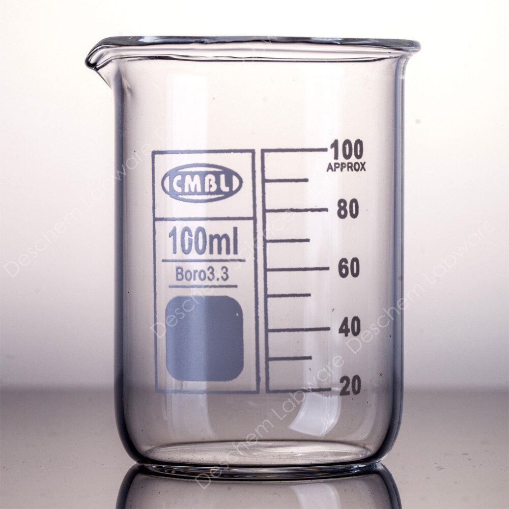 100mL Glass Beaker,Low Form,Lab beakers with Spout mouth,Laboratory glassware