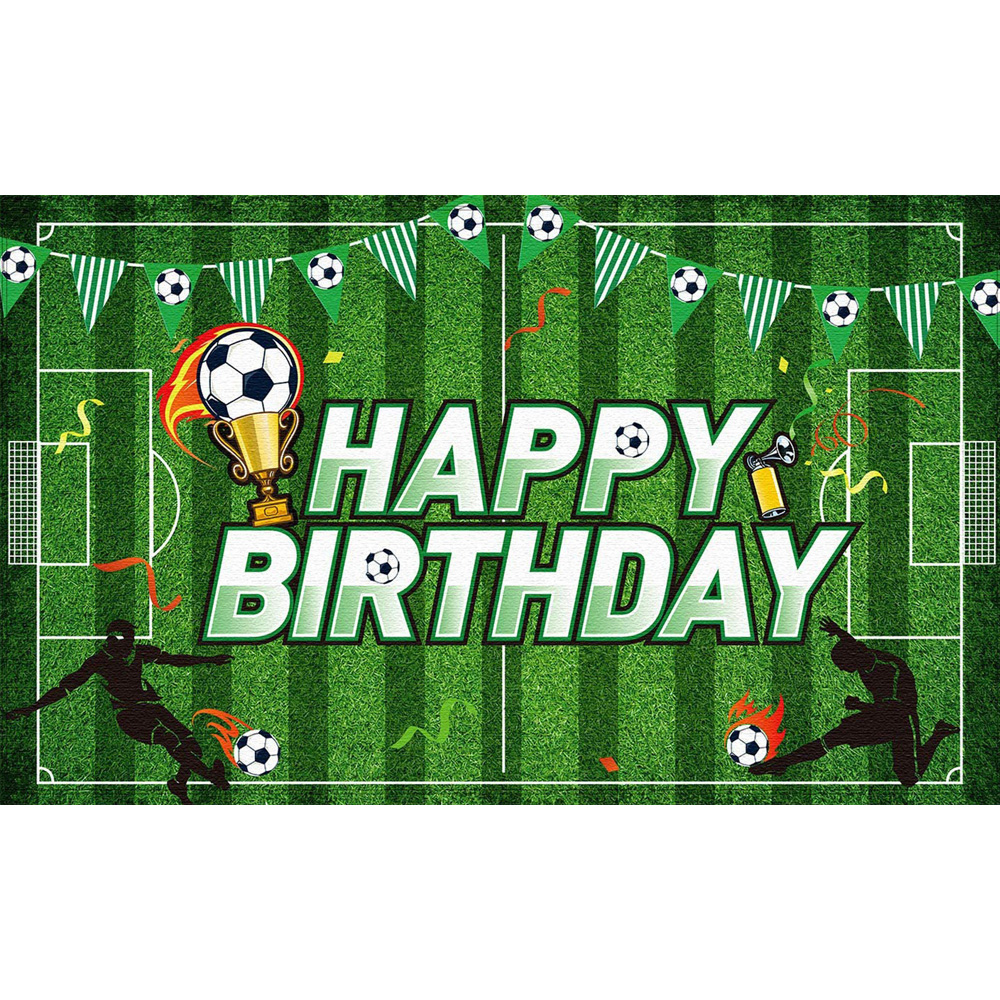 Soccer Birthday Party Backdrop Football Field Photo Background Soccer Theme Birthday Party Decorations: L / Deep Sapphire