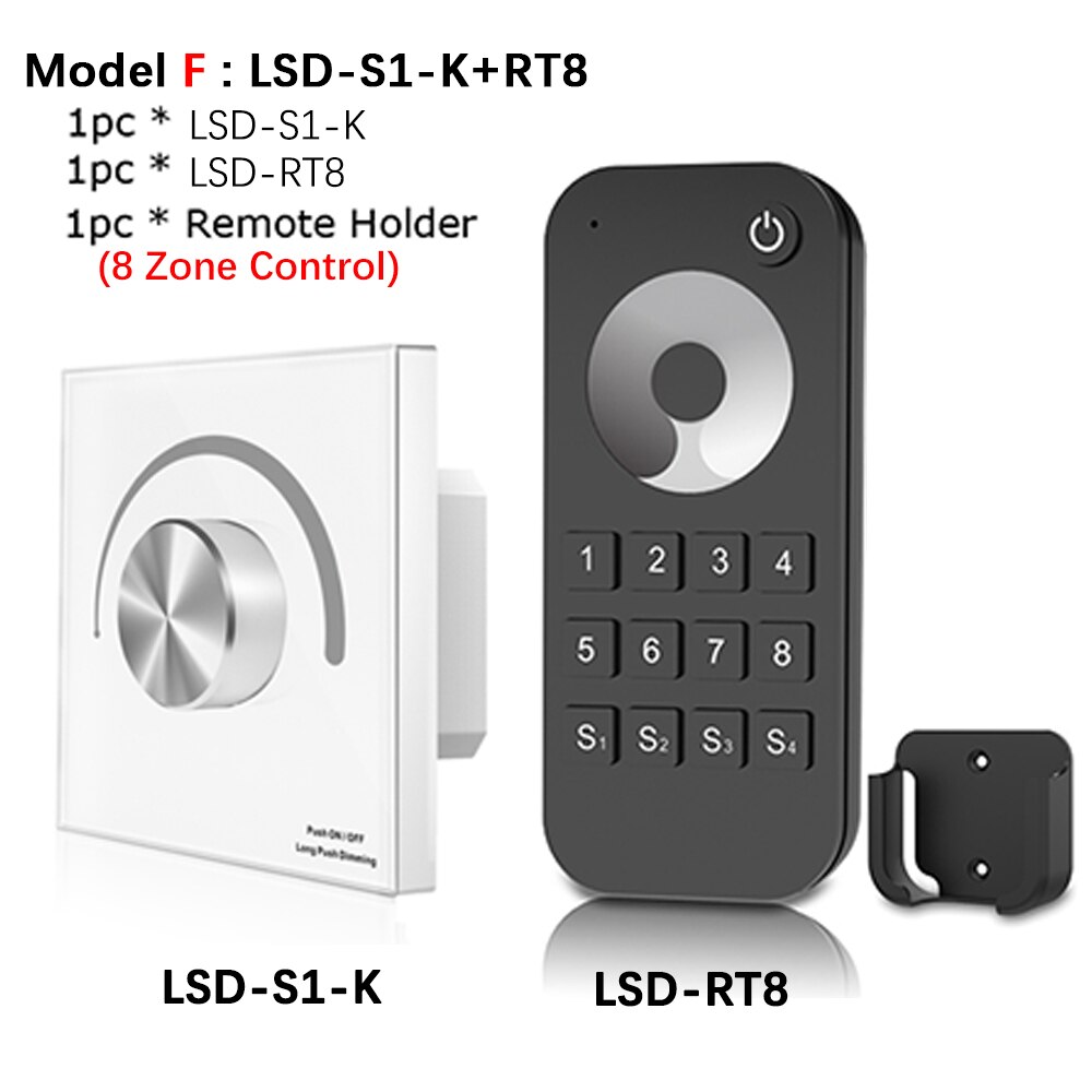 AC Triac LED Dimmer 220V 230V 110V Wireless RF Dimmable Knob Switch With 2.4G Remote Controller for Single Color LED Bulb Lamps: Model F