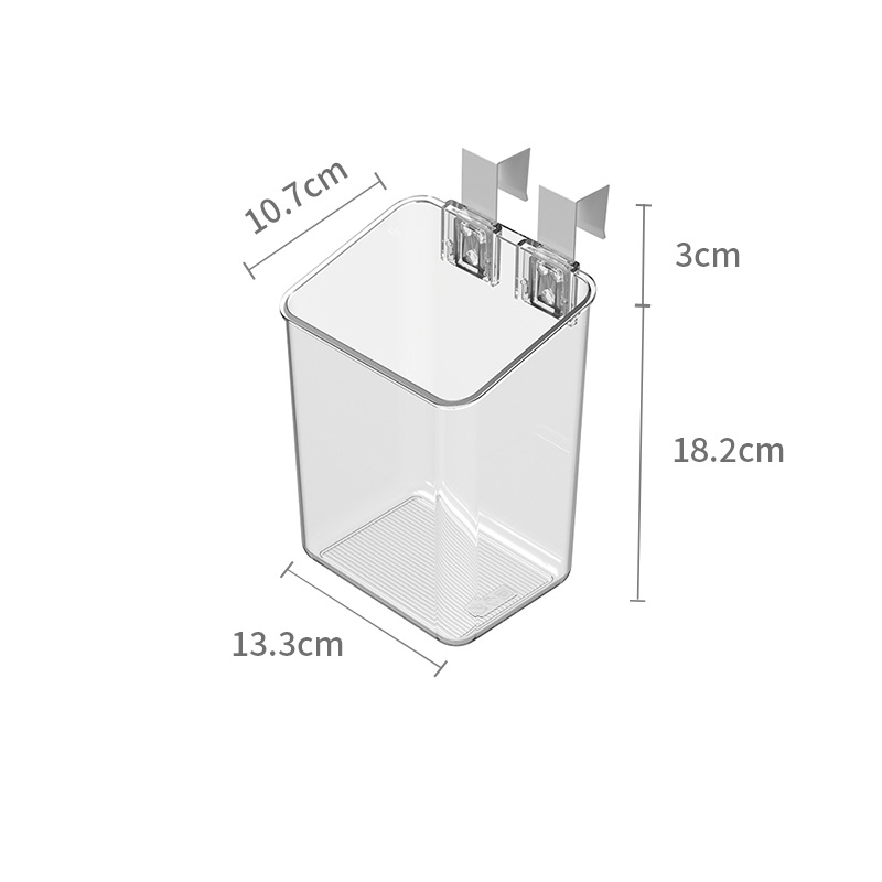 Clear Wall Mount Organizer for Wall,Cabinet Door Organizer for Bathroom,Pantry,Kitchen,Laundry,Spice/Cosmetics Storage Box: black