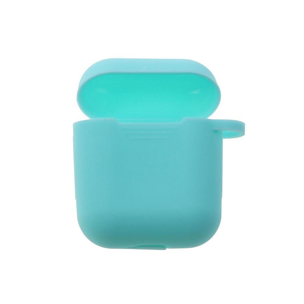 Voor Airpods 1/2 Zachte Siliconen Oortelefoon Cover Air Pods Case Earpods Accessoires Headset Beschermhoes Apple Air Pods Case: Lake blue