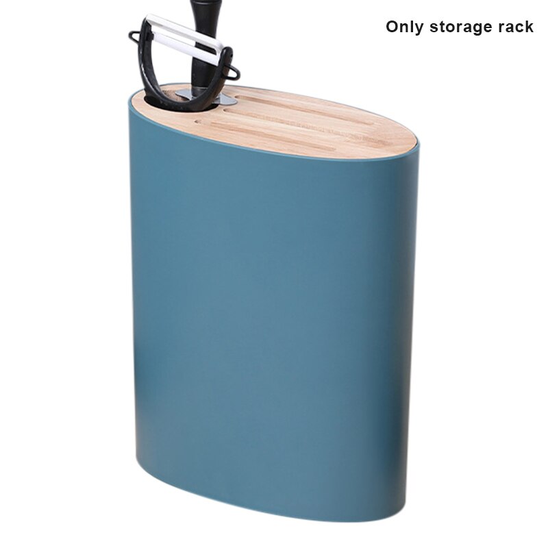 Multifunctional Kitchen Cutter Holder Knives Storage Rack with a Drain Hole kitchen Supplies JS23: oval blue large
