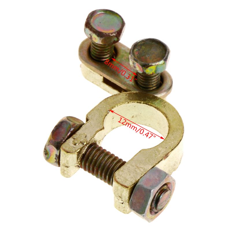 2Pcs Durable Replacement Auto Car Battery Terminal Clamp Clips Brass Connector N0HF: small sizes