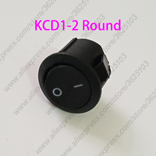 100 Pcs 2Pin Rocker Schakelaar 15 Mm KCD1-2 3A 250 V/6A 125V On-Off Panel Vorm ronde