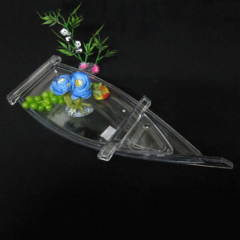 EFAY Sushi Boot Schwarz Aus Melamin - 30,2x14,1cm Mit Trennwand Für Saucen