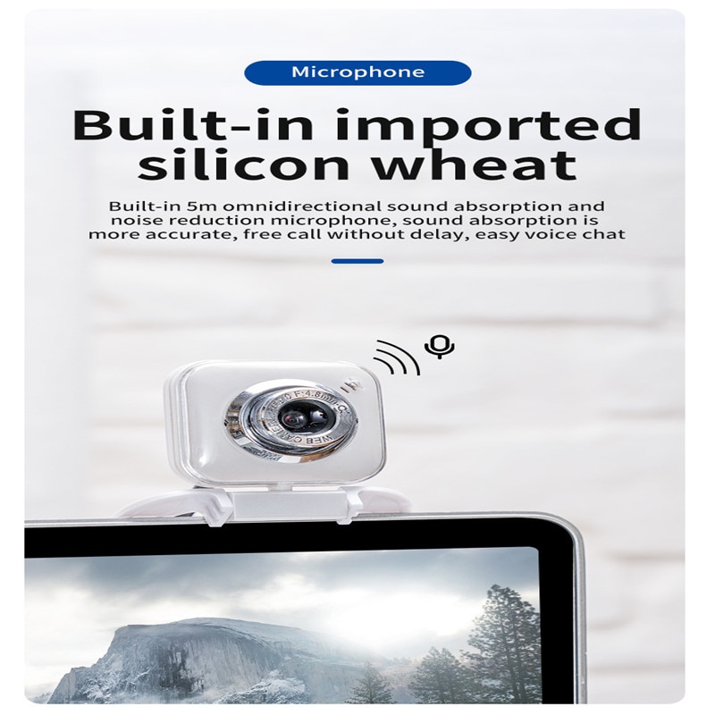 480p hd videocamera computer webcam met clip voor pc laptop usb computercamera 360 ° rotatie