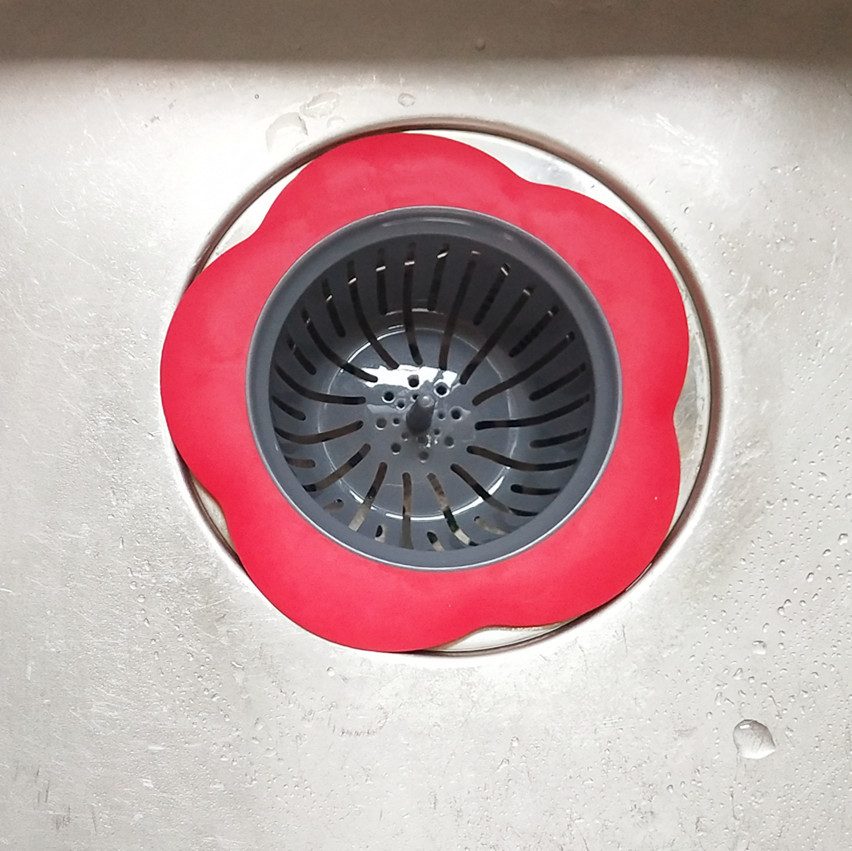 Keuken Mesh Gootsteen Afvoer Siliconen Zeef Bloemvorm Badkamer Afvoer Haarfilter Fijn Gat Afvoer Val Afval Scherm: Groen Brons