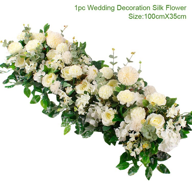 Kunstmatige Rose Bruiloft Bloemen Rose Pioen Hortensia Gebogen Deur Nep Bloem Decoratieve Rij Venster t-station bruiloft decoratie: Artificial Flowers 6