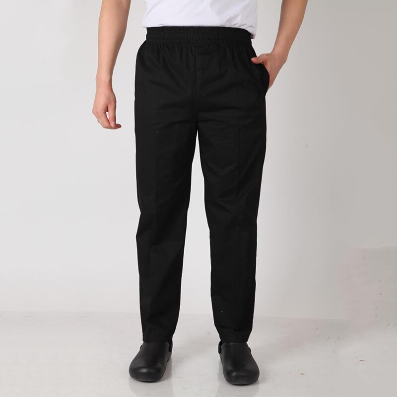 Elastische Taille Koch Arbeits Hosen Hotel Restaurant Schwarz Kleidung Kellner Hosen Männer Koch Hosen: elastisch / XL