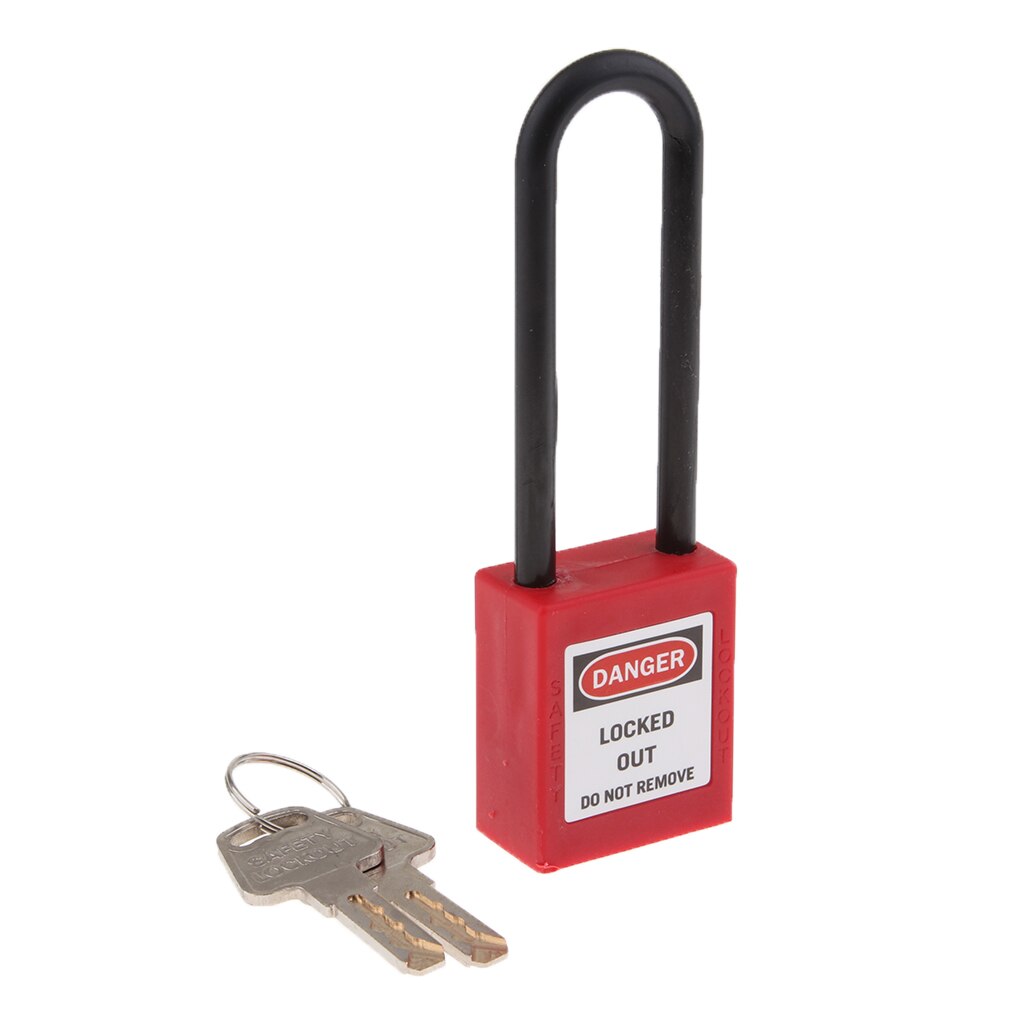 Safety Security Lockout Padlock Keyed Different, PA And Steel, Red