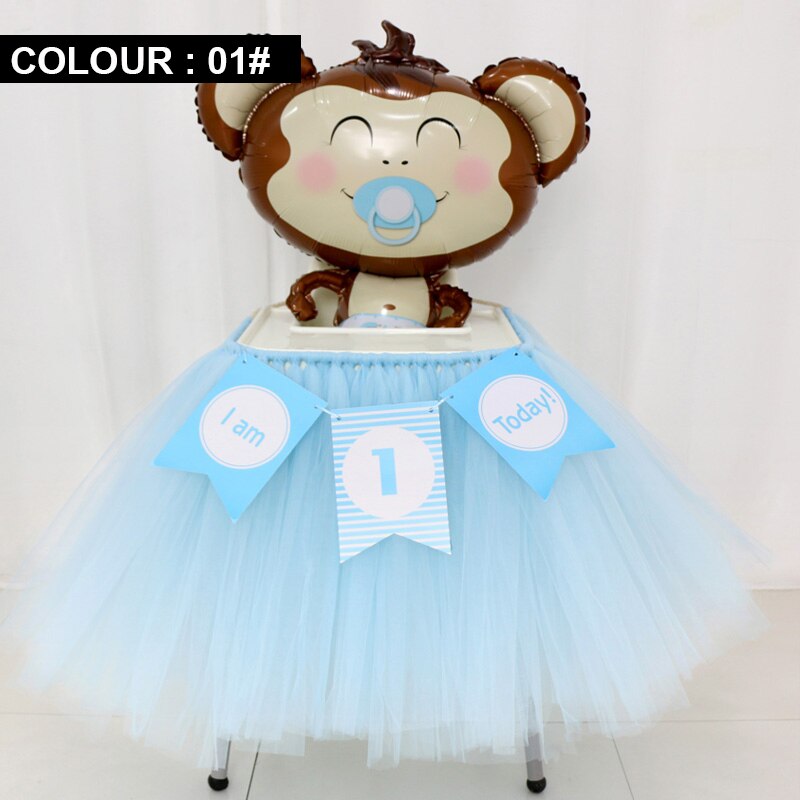 RUBIHOME falda de mesa de tul azul sólido DIY faldas de vajilla para la decoración del cumpleaños de la boda Baby Shower favores de textil para el hogar: 1