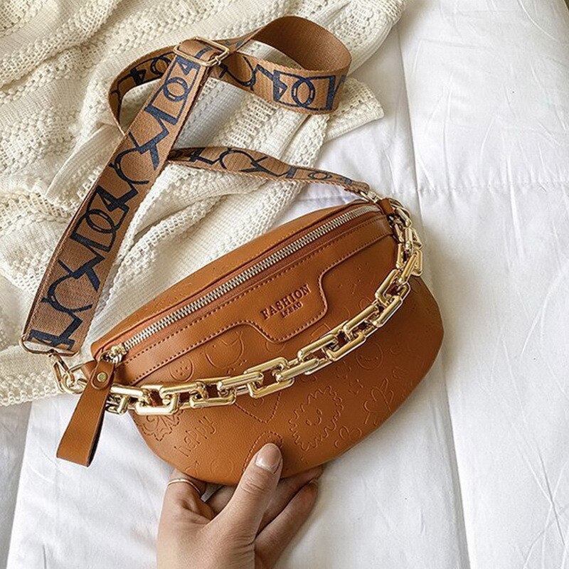 Retro Taille Tas Pu Lederen Fanny Pack Schoudertas Dames Alligator Patroon Taille Verpakking Vrouwen Riem Tas Multifunctionele Borst Zak: Brown B