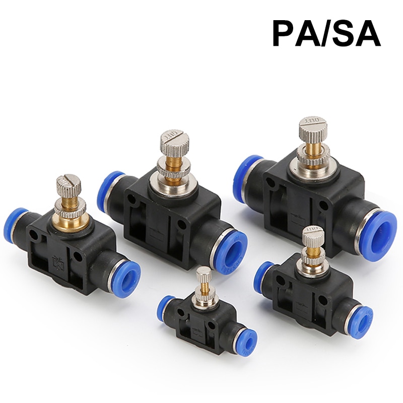 1Pcs PA/SA connector manual components plastic combined direct governor throttle valve fast push tube pneumatic accessories