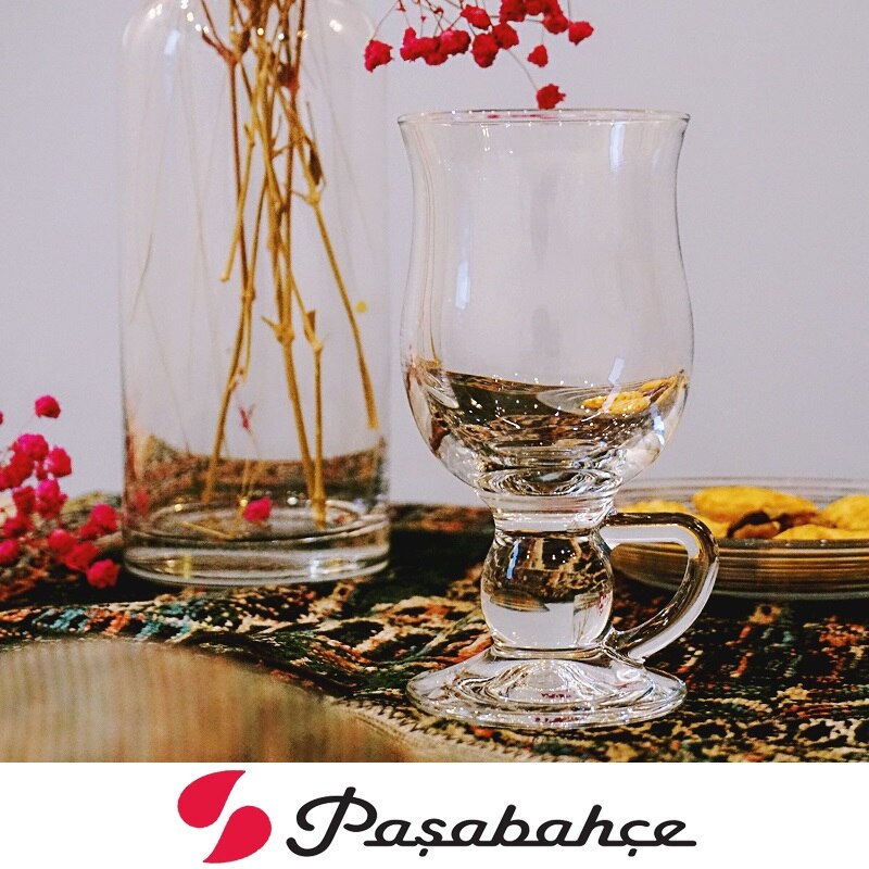 Coffee Cup Glass, Irish Tea Cup Drinking Cup, Special Short Foot Cup, Imported from Turkey