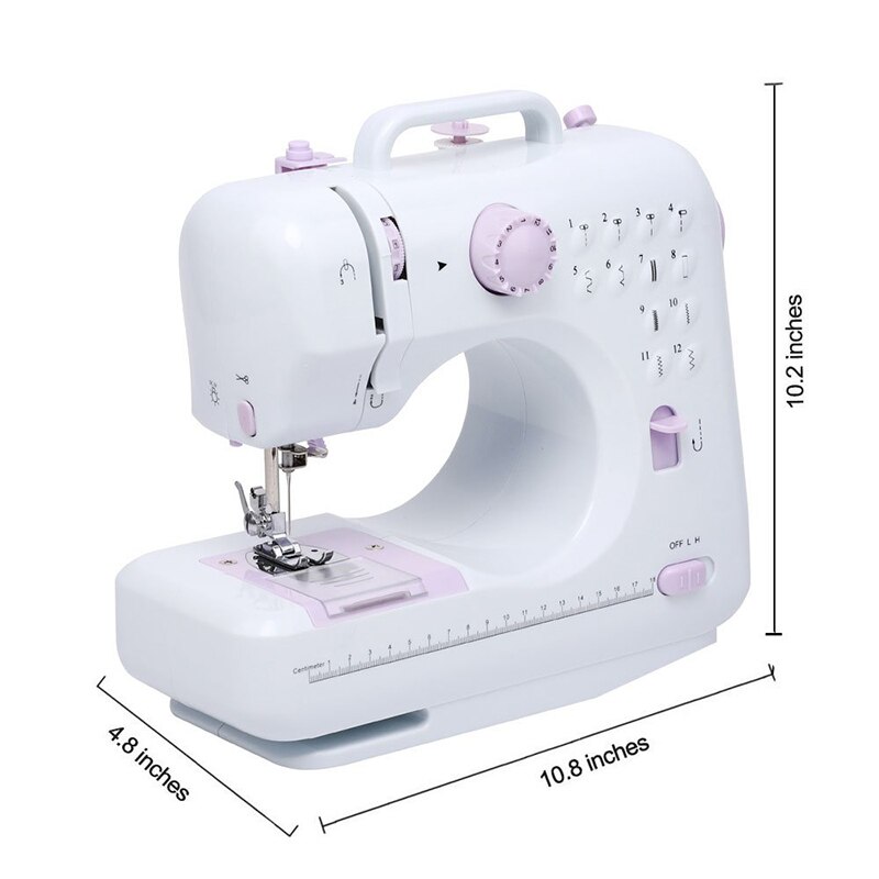 Mini 12 Stitches Sewing Machine Household Multifunction Double Thread And Speed Free-Arm Crafting Mending Machine
