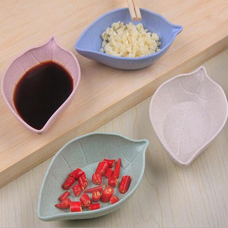 Bladeren Vorm Baby Kids Schotel Kom Tarwe Stro Sojasaus Schotel Rijstkom Plaat Sub-Plaat Japanse Servies Voedsel container