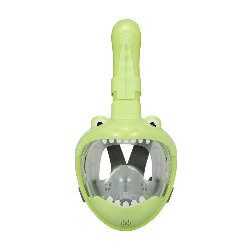 Kids Full Face Snorkel Mask - HD Anti-Fog Anti-Leak - Underwater Swimming Mask: Green