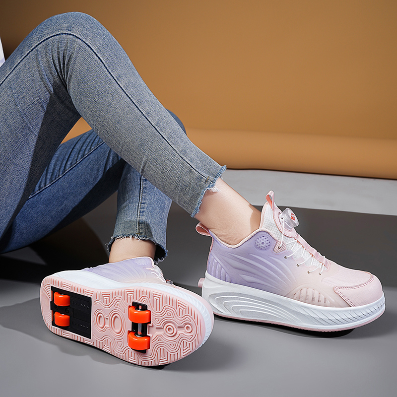 Patines de ruedas intermitentes para niños, zapatos con 2 ruedas, patín de velocidad para niños, zapatillas de deporte para niñas y niños, patines con ruedas extraíbles