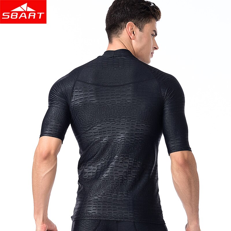 Sbart mænd kortærmet rashguard skjorte surfbukser rash guards uv beskyttelse solcreme strand dykning snorkling badebukser