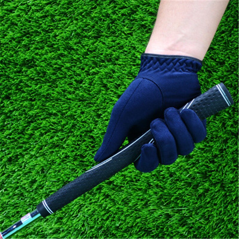 1 stk herre golfhandske venstre hånd højre hånd micro soft fiber åndbare golfhandsker herre farve blå mærke pgm  d0010