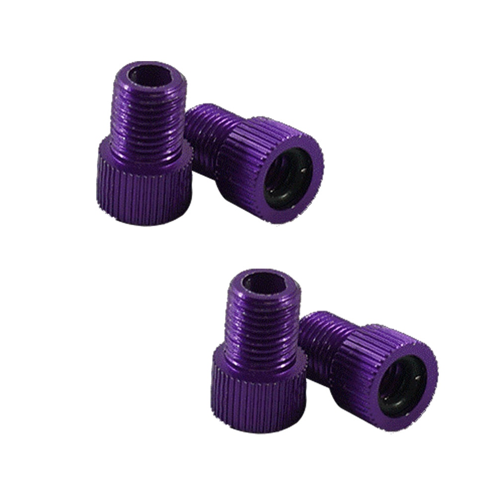 4Pcs Aluminum Alloy Bike Valve Adapter Caps Adaptor Bike Bicycle Fixed Gear Tire Connector: Purple