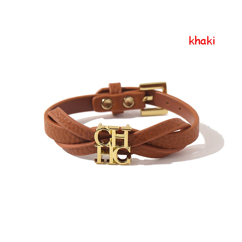 Letter Bow-knot Ornament PU Leather Bracelet for Women Trendy Alloy Metal Girls Bracelet&Bangle Jewelry