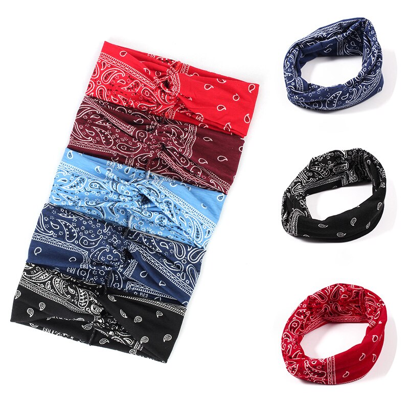 Cashew Bloemen Gedrukt Elastische Haarbanden Hoofdbanden Voor Vrouwen Sport Yoga Bandana Tulband Hoofddeksels Haar Accessoires