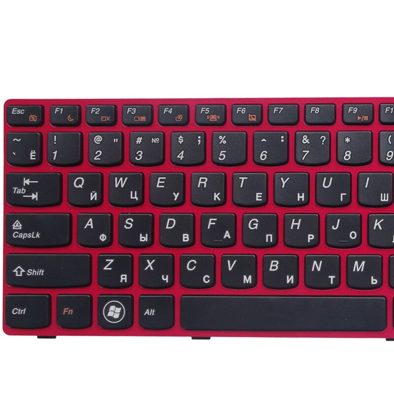 Gzeele Voor Lenovo G580 Z580A G585 Z585 G590 Met Frame Ru Layout Vervanging Rood Zwart Kleur Russische Laptop Toetsenbord