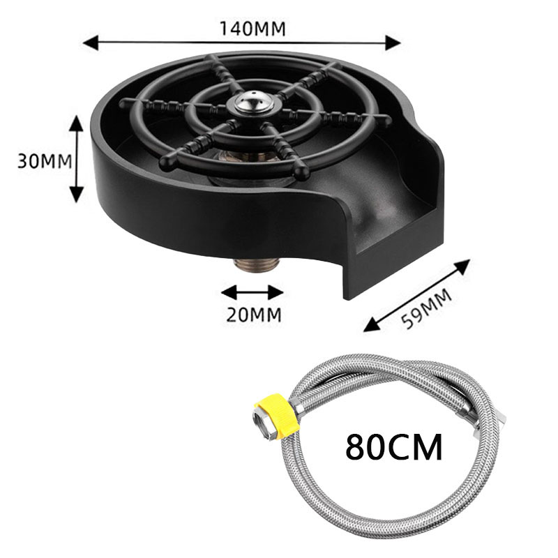 High Pressure Automatic Glass Cup Washer Kitchen Sink Rinser Machine Bar Cup Cleaner for Beer Milk Bottle Tea Cup Cleaning Tools: Dark Grey