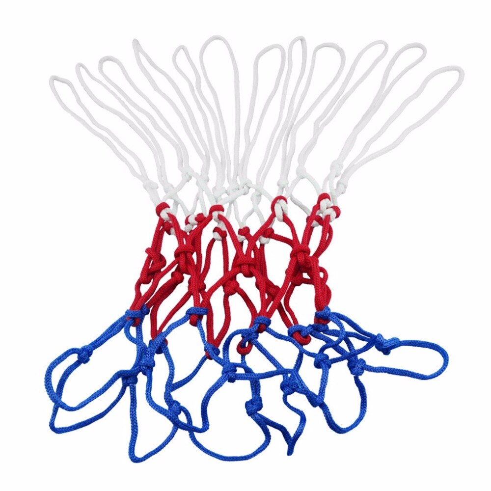 1PC Basketball Hoop Goal Rim Mesh Net Backboard Rim Ball Pum Sports Standard Nylon Thread Thick 5mm Red White Blue