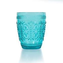 Vasos de cristal Multicolor con relieve para bebidas, vasos de cristal para , Bar, 300ML, 2 unids/lote: Azul