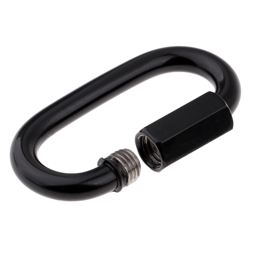 Stainless Steel D Shape Locking Carabiner Quick Link Chain Connector Keychain Buckle