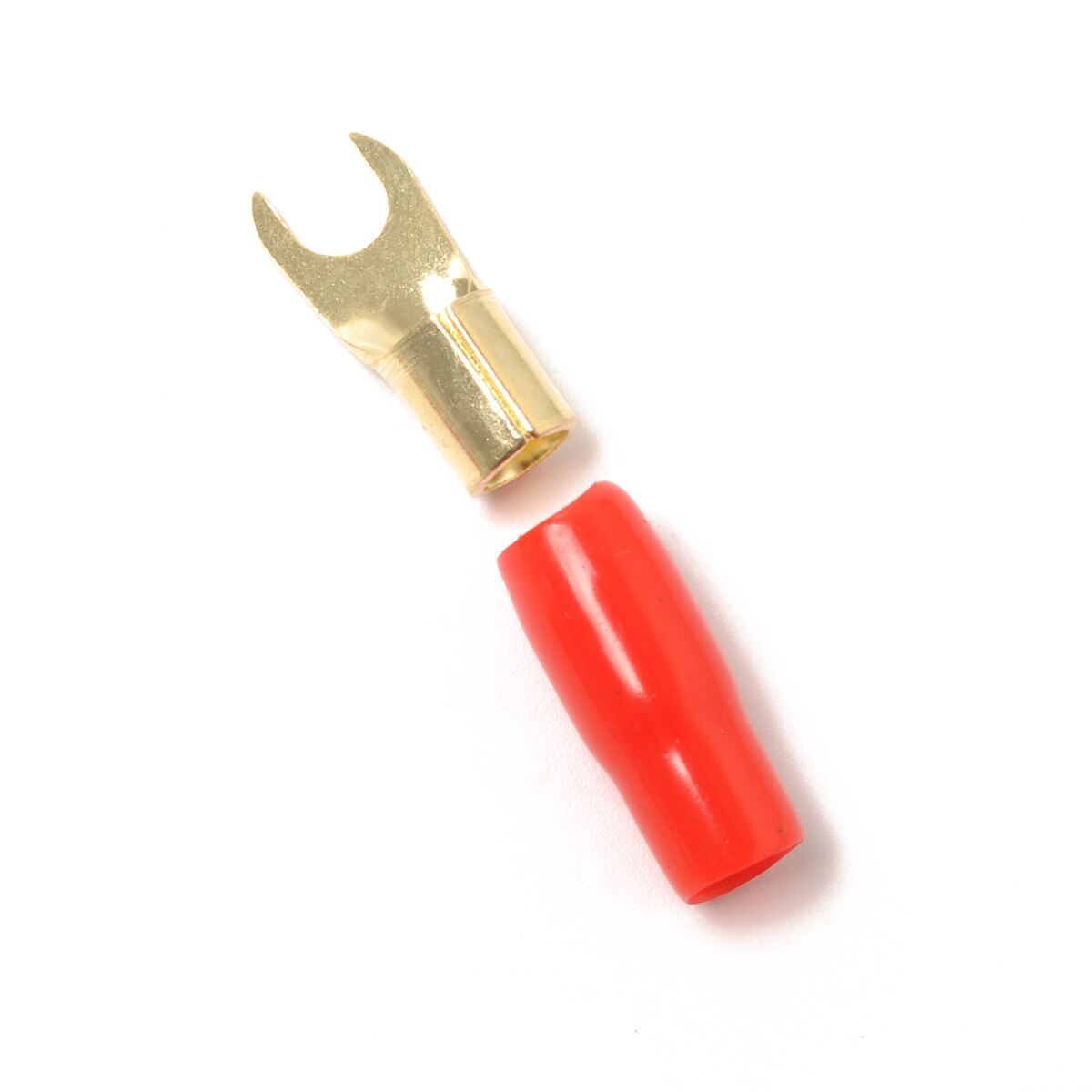 Koperen Vergulde 8 Ga Strip Spade Vork Adapters Connectoren Stekkers Crimp Barrière Spades Voor Luidsprekerkabel Kabel Terminal Plug