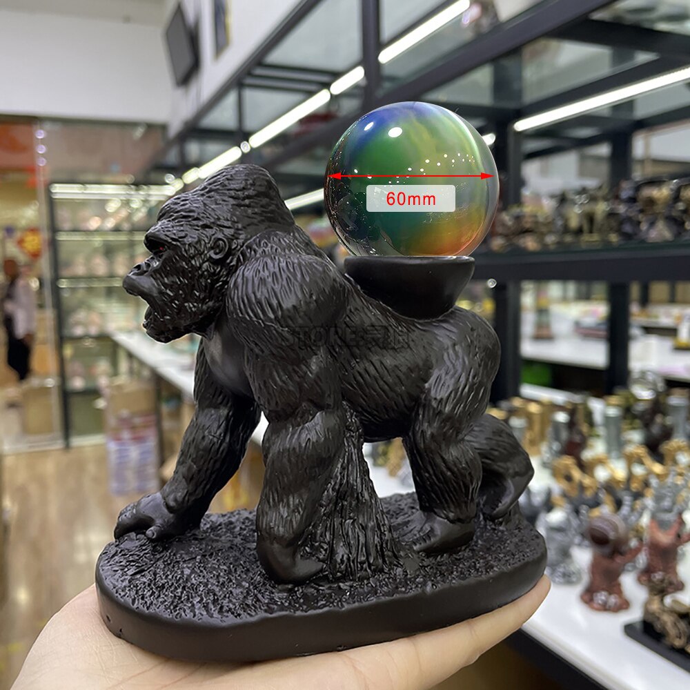 Boule de cristal C20 en résine gorille, support artisanal, sphère d&#39;exposition, décoration créative pour bureau: Colorful-base