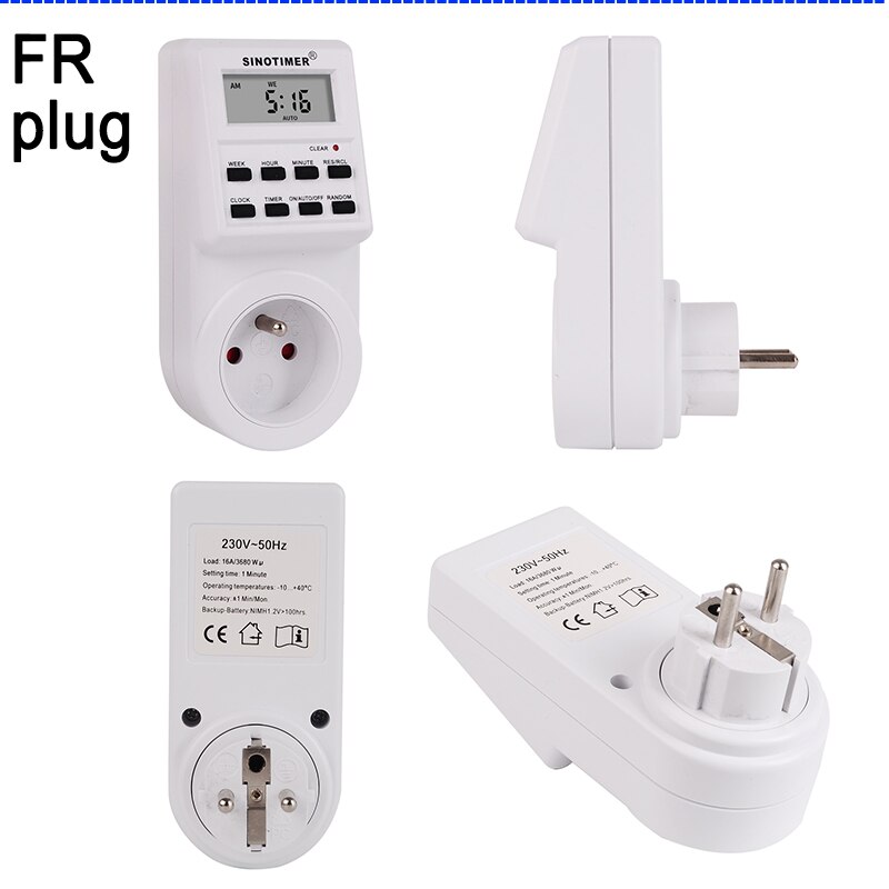 Uk Plug Digitale Wekelijkse Programmeerbare Elektrische Muur Plug-In Stopcontact Tijdschakelaar Outlet Tijd Klok 220V 110V Ac