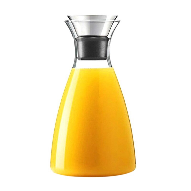 Glass Drip-Free Carafe With Flip-Top Lid, And Cold Glass Water Pitcher, Tea/Coffee Maker & Cafe, Iced Tea, Beverage Pitche