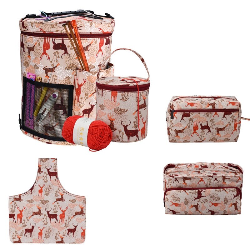 Stricktasche - Garn Aufbewahrung Häkeltasche für Haken, Nadeln & Nähzubehör