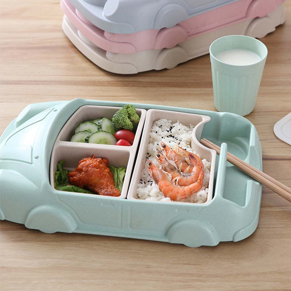 Barn porslin bil form skål kopp tallrikar barnmat behållare spädbarn bambu fiber träning rätter baby utfodring uppsättningar