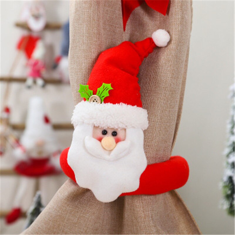 Juledukke gardin spænde boligindretning til jul snemand julemanden elg plys legetøj til børn børn: Julemanden a