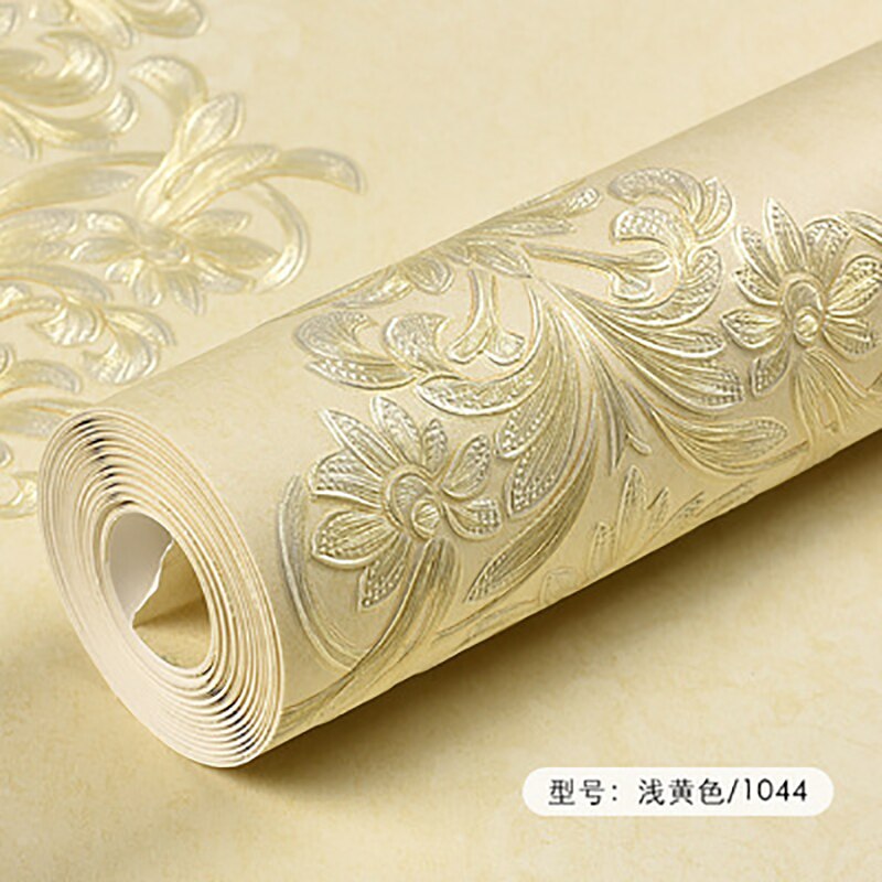 Roll Behang Fijne Reliëf Woonkamer Slaapkamer Behang 3D Eenvoudige Europese Stijl Non Woven Thuis Decoratie Behang W134: 1044 / 3mx53cm