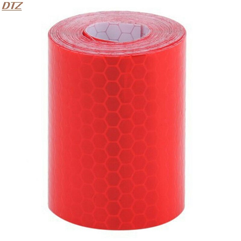 1Pcs Waterdichte Waarschuwing Tape Strip Stickers Waarschuwing Licht Reflector Beschermende Sticker Reflecterende Folie Auto Veiligheid Mark: Rood