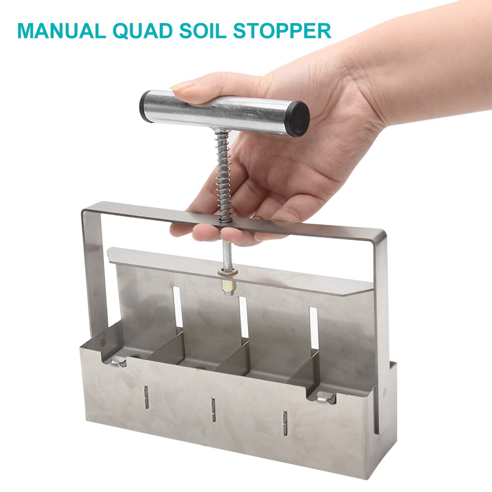 With Comfort Grip Cuttings Outdoor Garden Eco Friendly Manual Quad Soil Stopper Ergonomic Portable For Seedlings Nursery Orchard