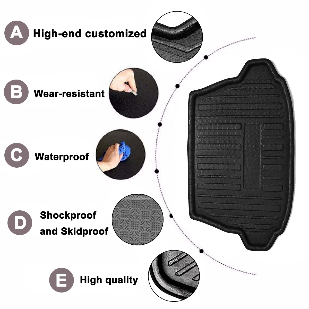 Trunk Liner Kofferbak Cargo Boot Liner Tray Boot Cargo Mat Tray Floor Tapijt Vervangen Floor Mat Voor Toyota C-HR chr +