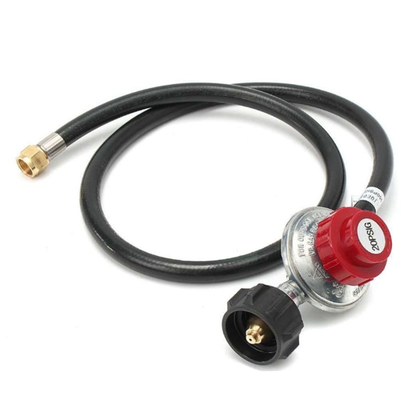 High Pressure LPG Gas Burner 20PSI Pressure Regulator With 1M Hose , for North American Oven Grill, Heater, Fire Pit, Gas Water