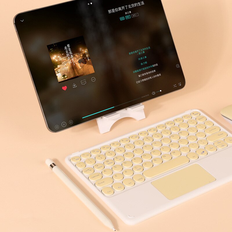 EAOR Portable Bluetooth Keyboard with Touchpad for iPad Tablet Laptop Mute Cute Wireless Keyboard Mouse Combos for Android iOS