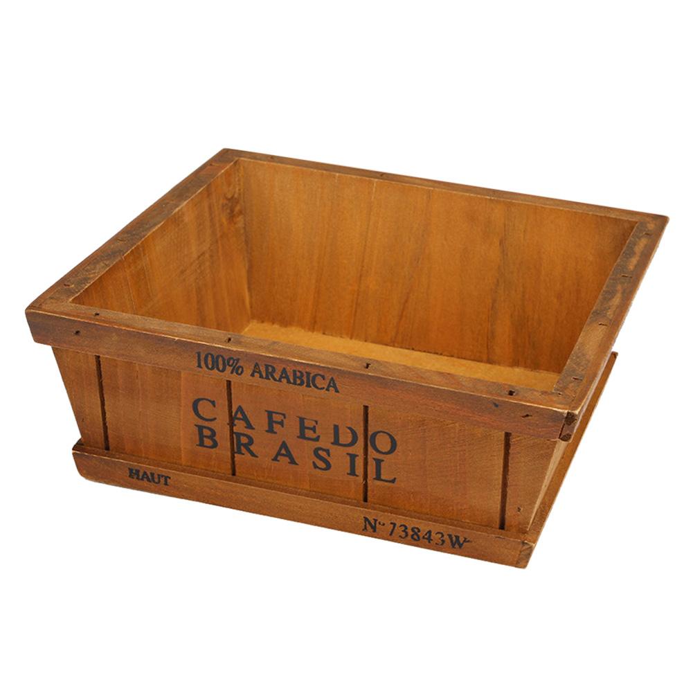 Handmade Rustic Antique Wooden Box Wooden Flower Garden Succulent Plant Pot Retro Storage Box Office Decor Flower Bed: A