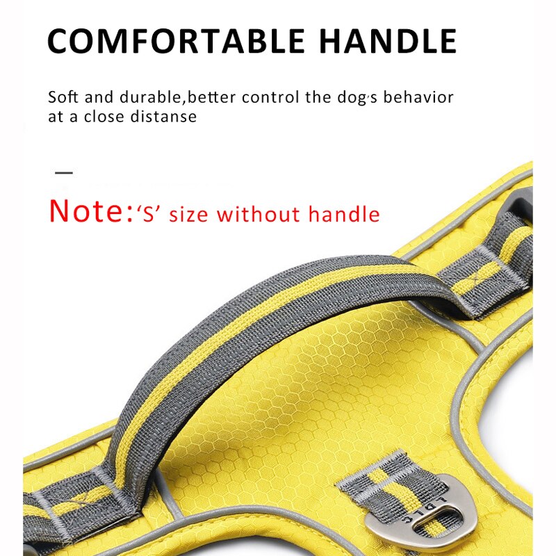 Nylon Pet Chest Harness for Large Dogs Vest with Carry Handle Reflective No Pull Fit German Shepherd Bulldog Collar Accessories