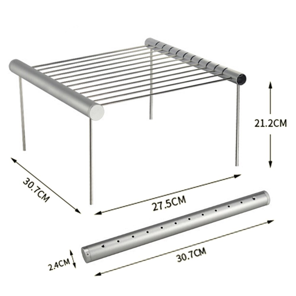 Outdoor Kachel Camping Apparatuur Draagbare Camping Grill Vouwen Compact Rvs Houtskool Barbecue Grill Afneembare