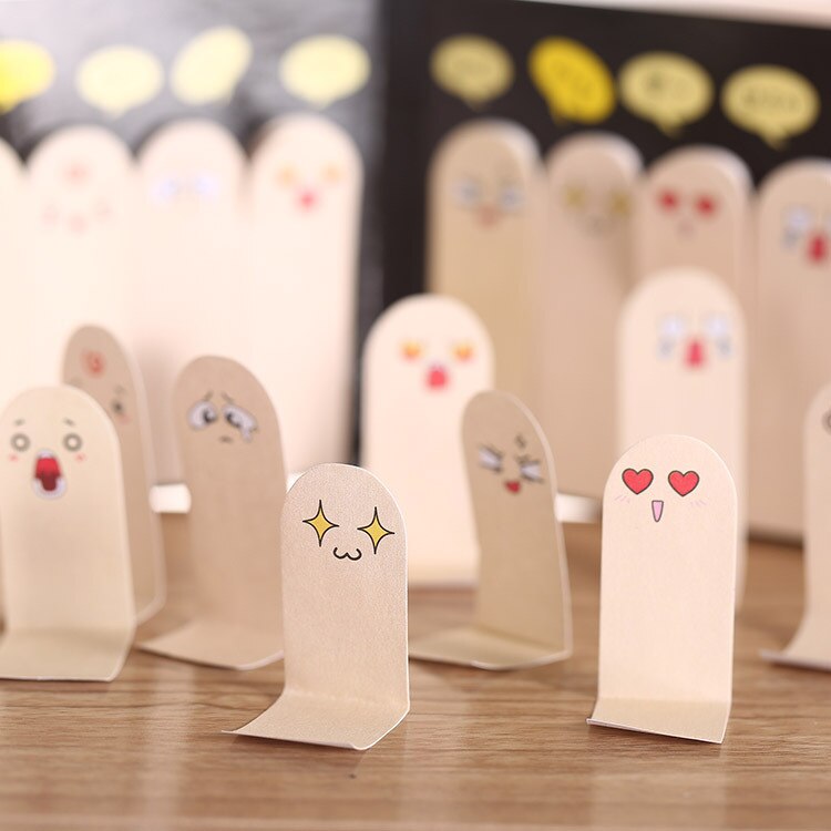 200 vellen/Set Leuke Kawaii Creatieve vinger Memo Pad Mini Sticky Notes Grappige Uitdrukkingen Papier Sticker Bookmark Papeleria: Default Title